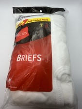 Hanes Men's White Briefs Vintage 2003 100 Cotton Size 38 Pack Of 7 New