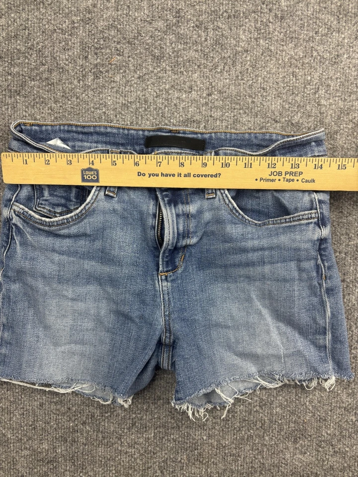 Pantalones Cortos Joe's Jeans Para Mujer 28 Azul The Lara Impecable Dobladillo Crudo Corte Denim Elástico Foto 3 de 4