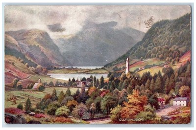 c1910 Glendalough View Wicklow County Ireland Tuck Art Antique Postcard