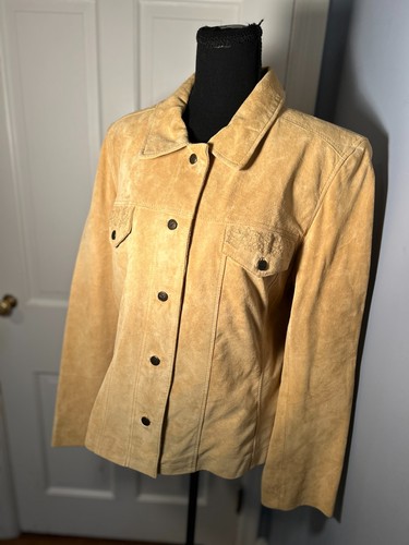 April Cornell Suede Tan Jean Jacket, Size Large, NWT - Picture 2 of 7