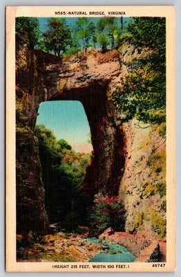 POSTCARD- Natural Bridge VA 215 feet high 100 feet wide