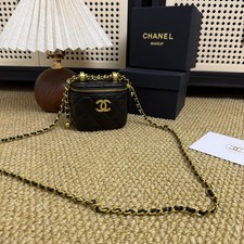 Presale Chanel Beauty Vip Gift Double Gold Ball Mini Box Bag Zipper Crossbody