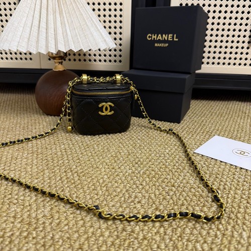 Presale Chanel Beauty Vip Gift Double Gold Ball Mini Box Bag Zipper Crossbody