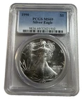 1990 American Silver Eagle PCGS MS69 $1 ASE 1oz .999 Fine Silver