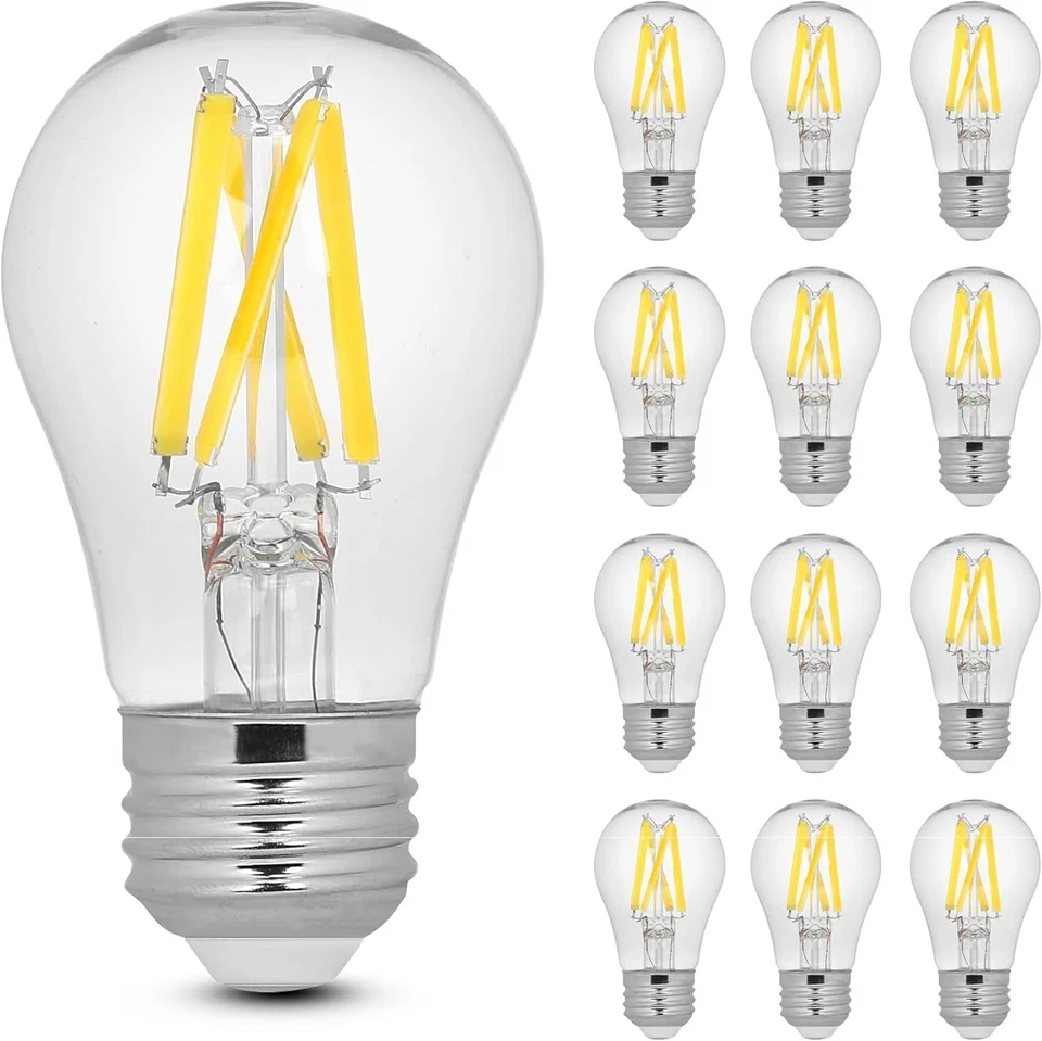 Vintage-Style Dimmable A15 LED Bulb, 60W Equivalent, 2700K Soft White - 12 Pack - Image 3 of 4