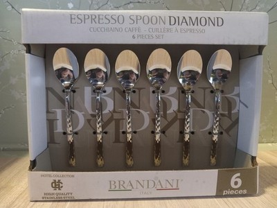 Brandani - Diamond - Expresso Spoons - 6 Piece Set - New