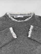 Zara Girls Gray Sweater Size M Long Sleeve Knit Pullover Warm Casual