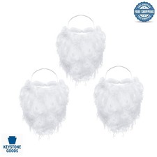 Durable White Santa Beards - 3 Pack for Christmas, Halloween, and Themed Parties