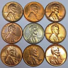 9 Lincoln Wheat Cents Uncirculated/Toned All Different Dates! (Lot#25)