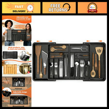 Expandable Kitchen Utensil Organizer Tray - Large Silverware Drawer Divider, 21.