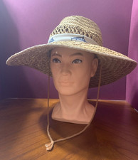 ADULT SIZE WIDE RIMMED STRAW HAT GREAT FOR FISHING/BEACHES TO PROTECT FROM SUN