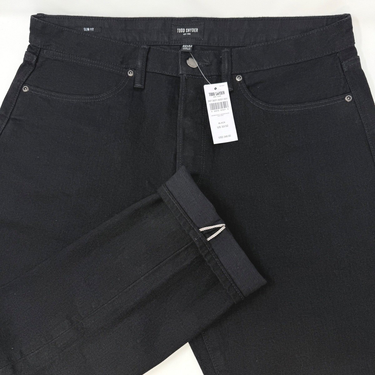 Todd Snyder Slim Fit Japanese Selvedge Denim Jeans Black 32x32 NEW