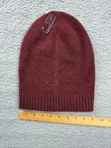 A New Day Hat Beanie Womens One Size Burgundy Knit Ribbed Cuff Winter Recycled - Picture 4 of 5