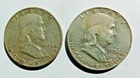 1950 & 1952 D Franklin Half Dollars 90% Silver Coin United States Mint lot of 2