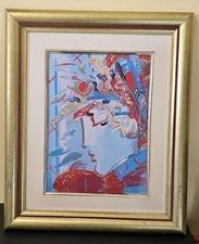 Blushing Beauty by Peter Max - Franklin Mint Porcelain Plaque With COA, Framed