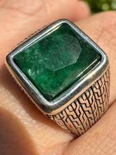 6ct Natural Green Emerald Real Gemstone Mens ...