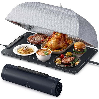 Warming Mat for Food with Insulated Cover, Food Warming Mat with 7 Temperatur...