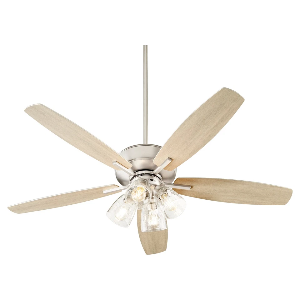 Satin Nickel 52"Ceiling Fan from the Breeze Collection - Image 3 of 3