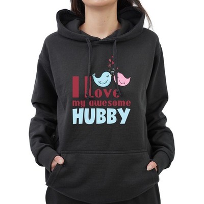Funny I Love My Awesome Hubby Husband Couple Lover Novelty Tumblr Hoodie