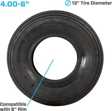 Marathon 4.00-6 Replacement Pneumatic Wheel Tire and Tube Set NEW