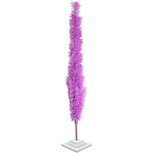 Lavender Tinsel Christmas Tree, Stand Included Folding Wire Branches - Picture 10 of 21