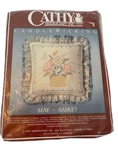 Cathy Needlecraft May Basket Pillow Candlewicking Embroidery Kit Betsy Gentry 84