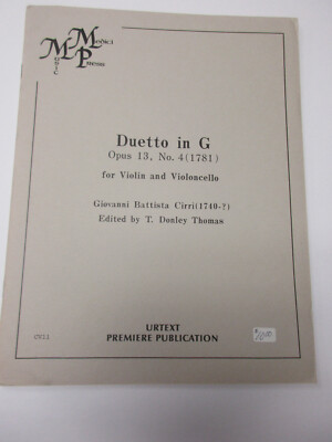 Franz Hoffmeister Duetto Terzo for Violin and Viola Sheet Music Third Duet