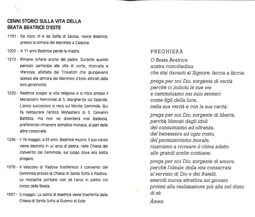 Este Padova Beata Beatrice I d' Este 780° anniversario morte Annullo Filatelico - Picture 2 of 2