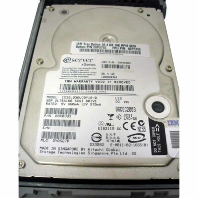 chikkumi　　MS IBM 08K0383 Hard Drive 36.4GB 10K SCSI 3.5in | eBay
