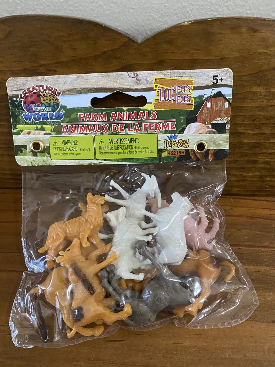 Figurines d'animaux, Jouets pour gros animaux, 10 Pcs Figurines d'animaux  de ferme Jouets, Ensemble de jeux réalistes en plastique pour animaux,  Ensemble de jouets d'apprentissage éducatif