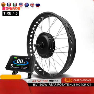 E-bike Conversion Kit 48V 1500W Rear Rotate Brushless Gearless Hub Moto Wheel