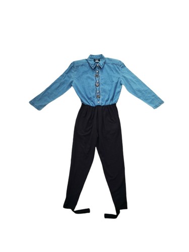 VTG PG Collections By Ginger Bort Denim Jumpsuit USA California Made Nice Hardwa - Picture 5 of 12