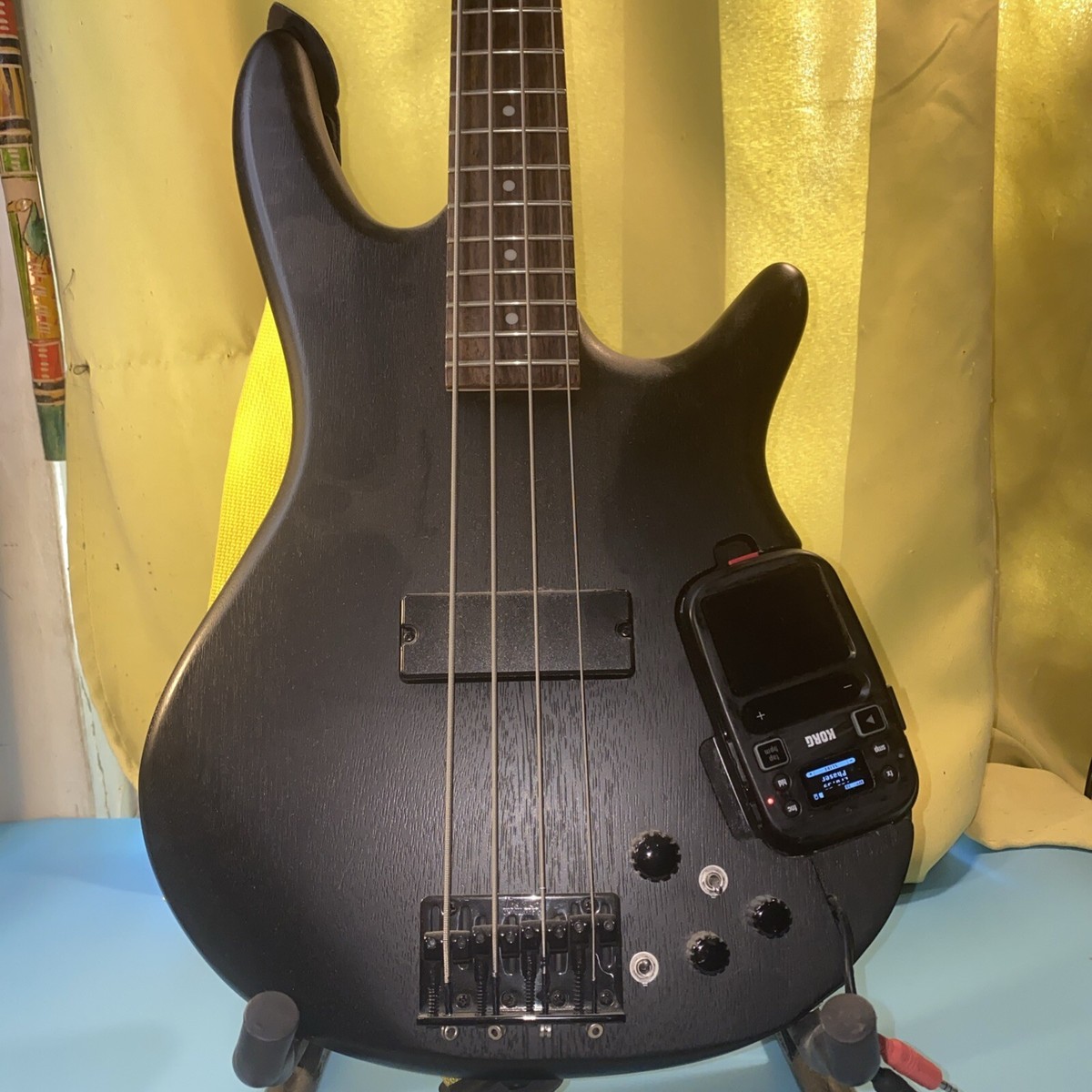 Rare Ibanez SRKP4 Mini Korg Kaos Four string Black bass guitar 