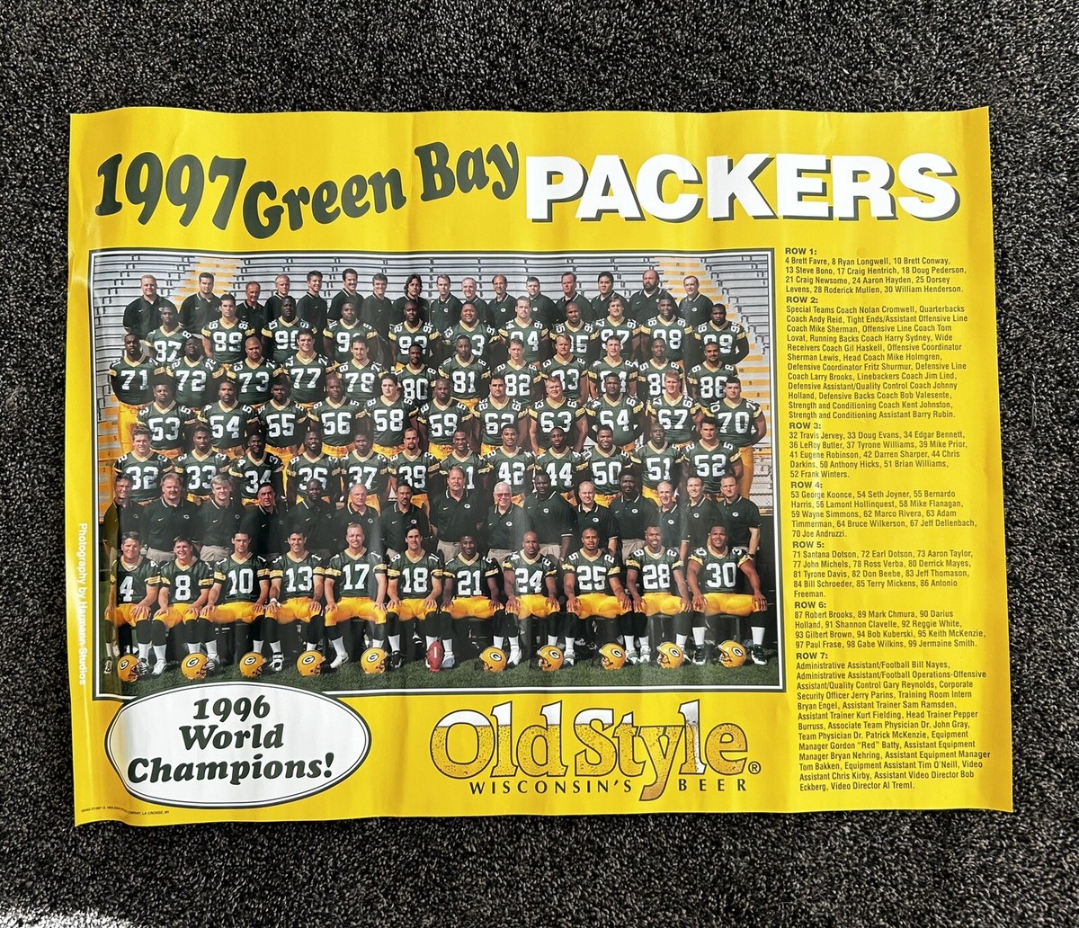 1997 Green Bay Packers Poster Old Style Beer 24x18 Team Photograph