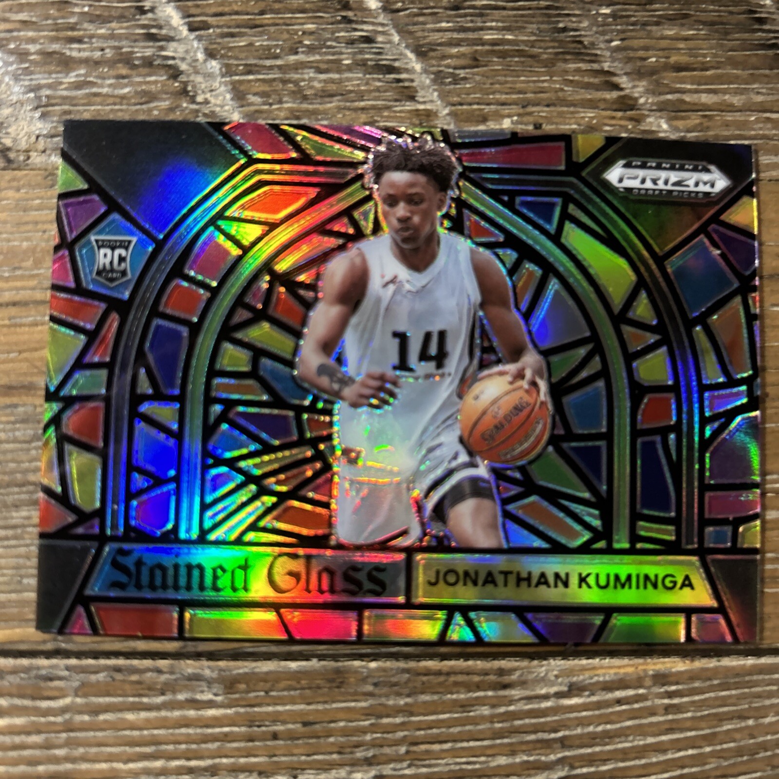 2021/22 Jonathan Kuminga Panini Prizm Draft Picks Stained Glass Insert Silver #5