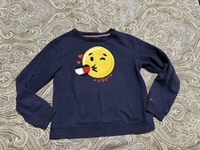 girls Tommy Hilfiger Emoji Sweatshirt Navy large 12-14