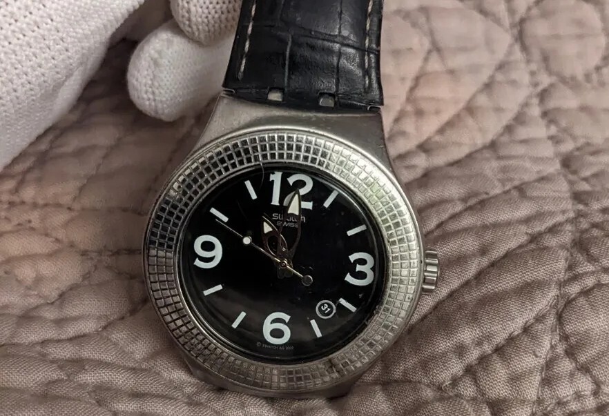 【レア‼︎】Swatch IRONY /Dark Emir Yns407 Swatch Dark Emir YNS407 Price as of September 2025 | WatchCharts