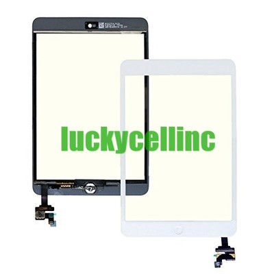 For Ipad Mini 1 2 Touch Screen Digitizer + IC Connector Chip + Home Button White