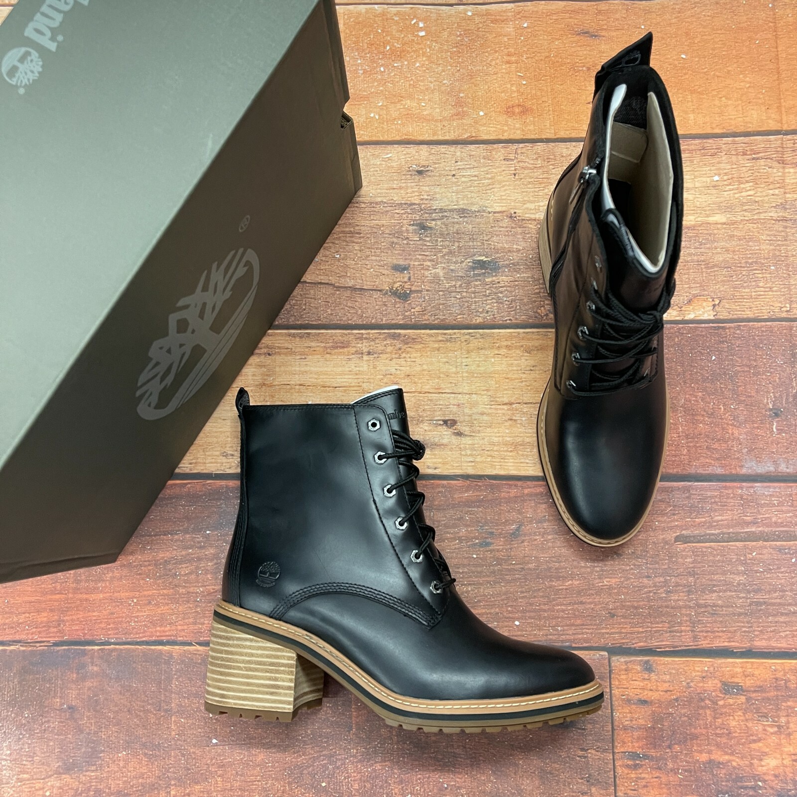 Timberland Women's Sienna High Waterproof Side Zip Black Boots A24TA | eBay