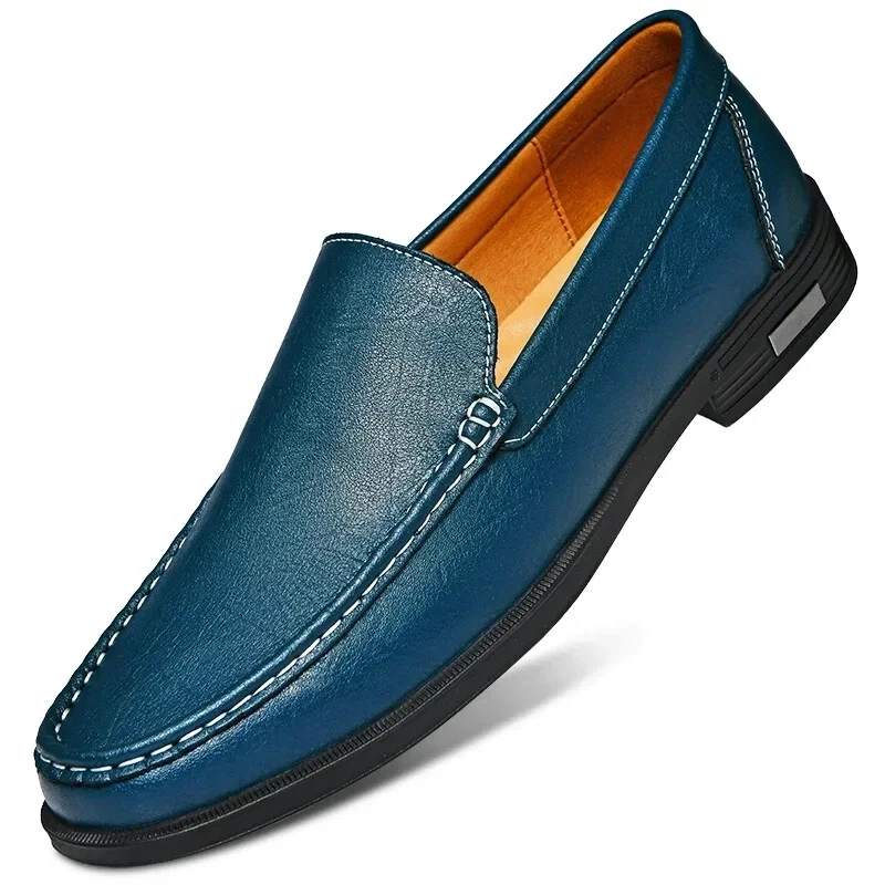 Genuine Leather Men's Loafers Slip on Casual Shoes Soft Moccasins Flat Soft Shoe - Image 3 of 4