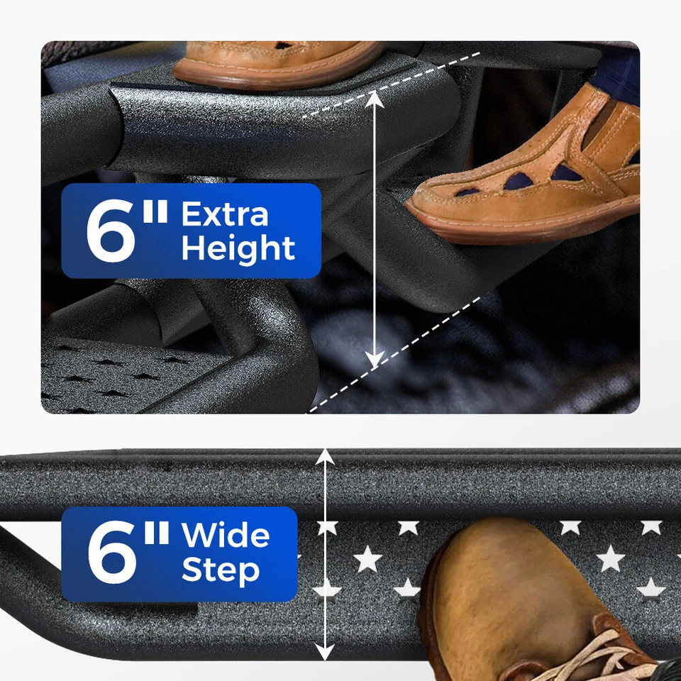 estriberas aptas para Ford F150 2015-2025 2017-2025 F250 Super doble cabina peldaños laterales Foto 4 de 4