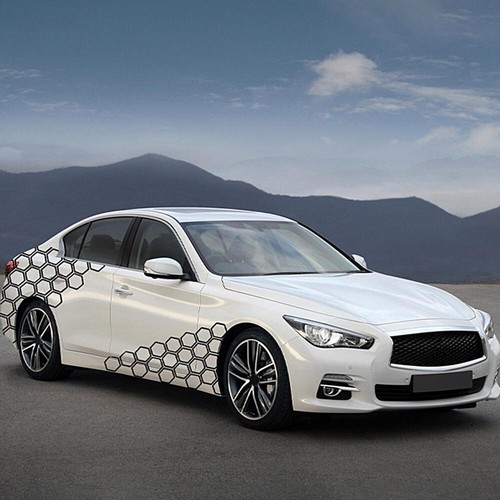 Honeycomb Graphics Waist Line Sticker Hexagon Vinyl Car Body Decal Decorative - Picture 11 of 11