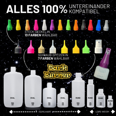 10 Pack Dark Burner 25ml Round Bottle - (LDPE - SOFT)