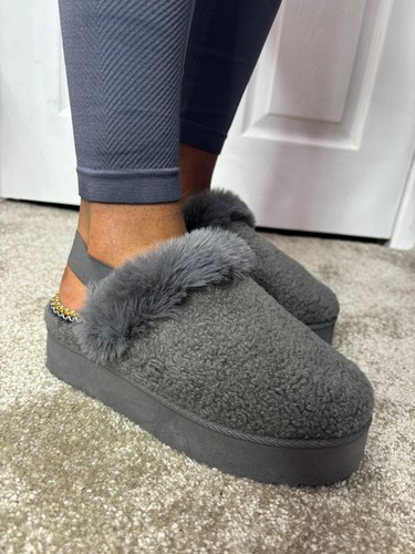 ZAPATILLAS DE MUJER SEÑORA CÓMODAS Y ESPONJOSAS PLATAFORMA DE PIEL SINTÉTICA MULAS TALLA - Imagen 19 de 24