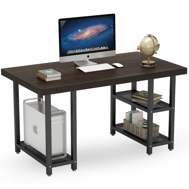 Home Office Laptop Computer Cpu Storage Desk Shelves Space Saving