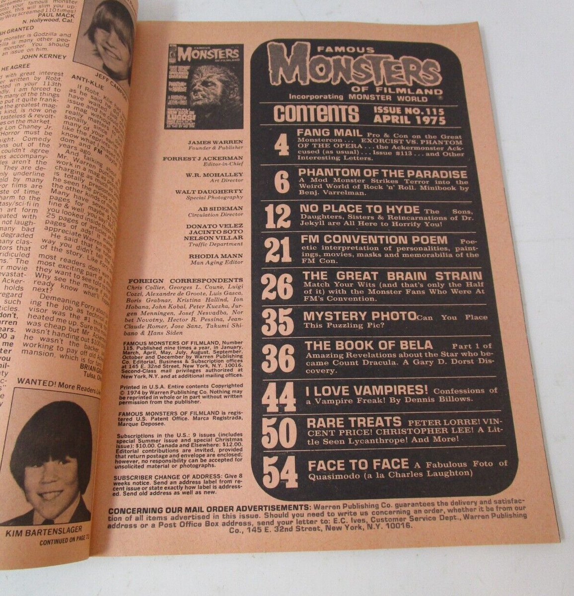 Famous Monsters of Filmland #115 Apr 1975 [VF] Vintage Warren
