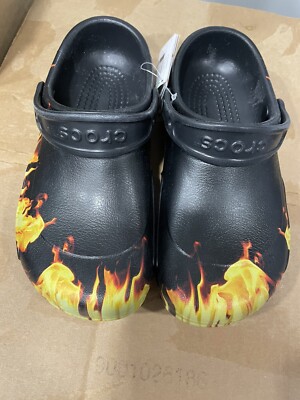 Famous Brand Clogs Unisex Bistro Graphic Flames On Fire Mens 4 Women s  6  NEW!!