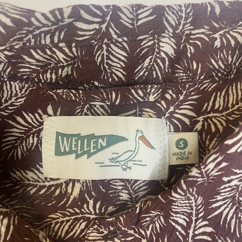 Wellen Huckberry Button-Up Short Sleeve Leaf Pattern Shirt Men's Size S - Picture 4 of 6