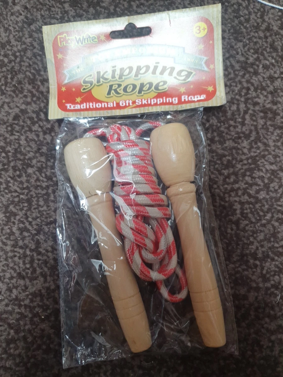 Corda Per Saltare Bambini Con Manici In Legno, Lunga 2.4 Metri, Marca Dina