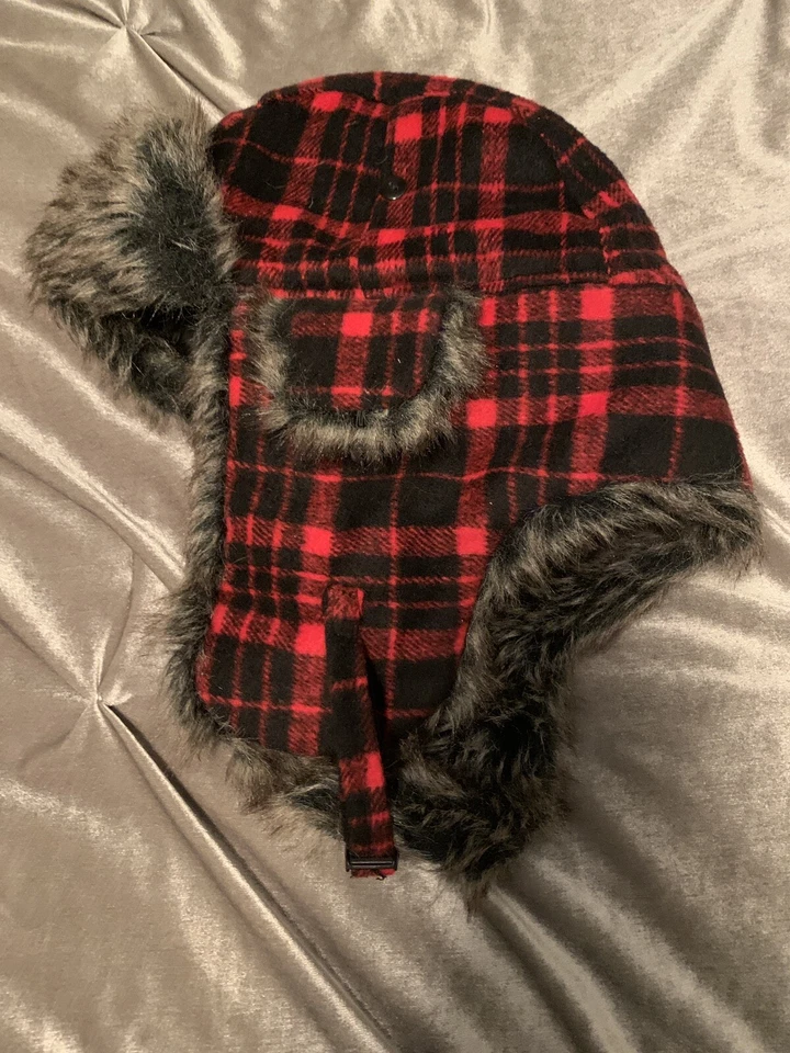 Sombrero trampero a cuadros de Zan Tocado Rojo, Negro Foto 4 de 4